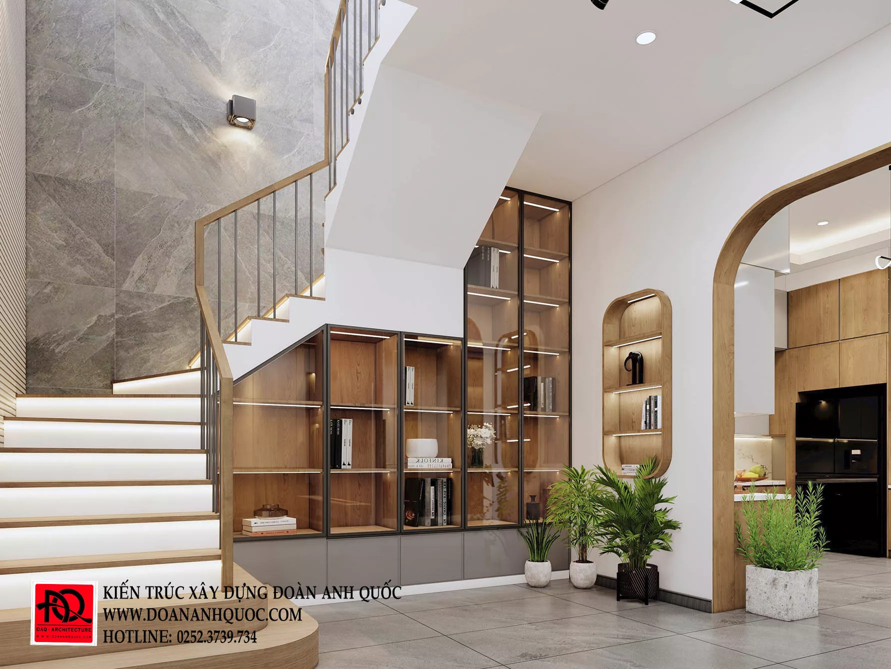 Thiết kế thi công nhà phố hiện đại 3 tầng 9x8m tại Phú Tài Phan Thiết